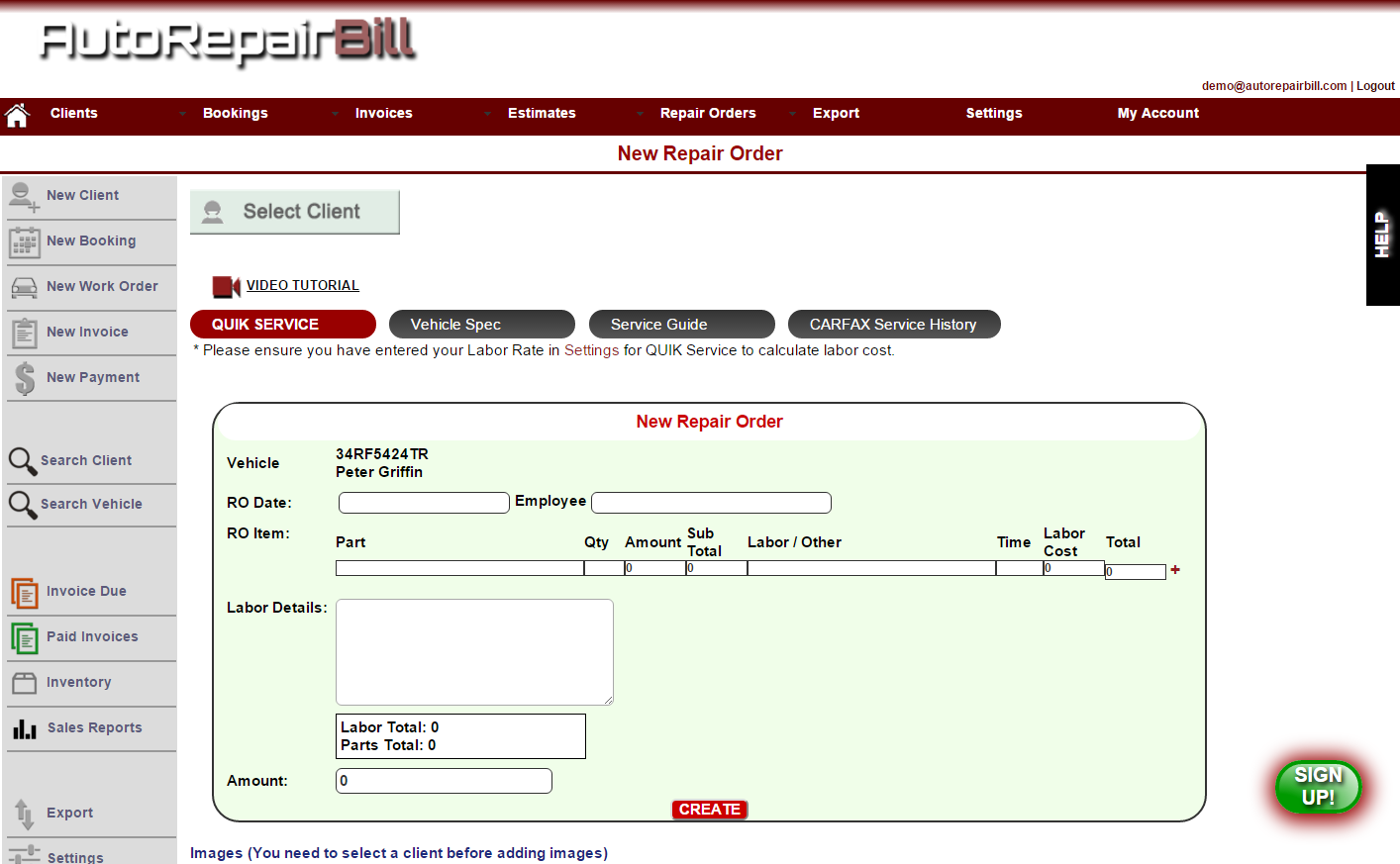 Auto Repair Cost Chart